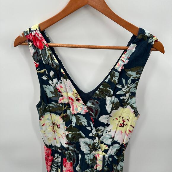 Mink Pink Lulu's Nothing Like the Wild Blue Floral V -Neck Print Romper// S - Picture 9 of 15